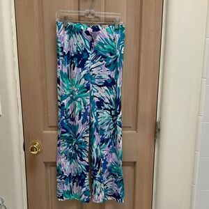 Floral Patterned Wide-Leg Pants